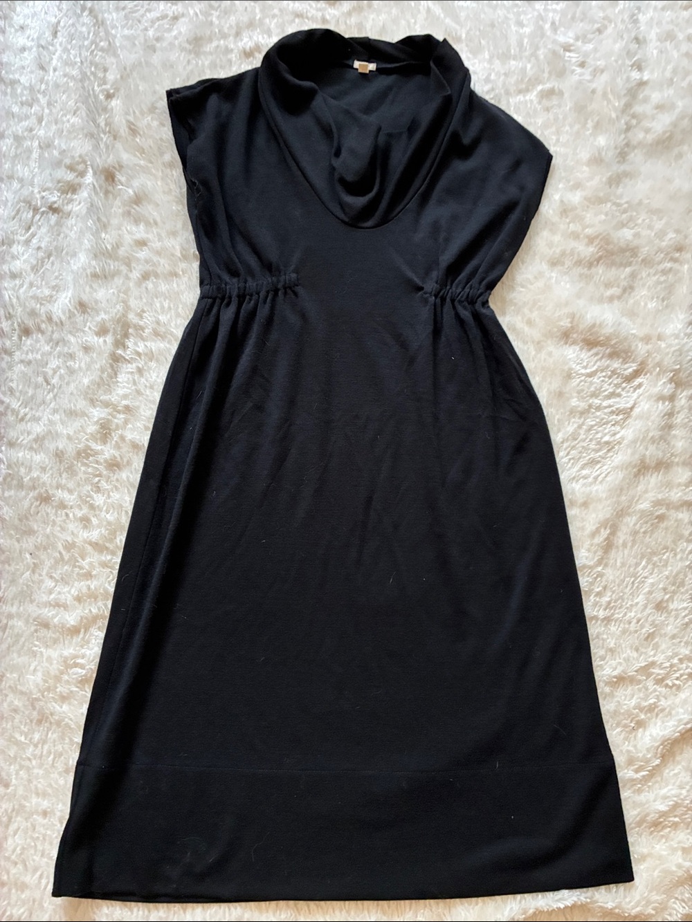 J. Crew Black Sleeveless Cowl-Neck Midi Dress